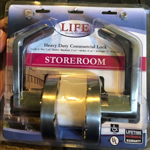 LIF Industries, Inc Commercial Steel Storeroom Lockset Door Lever - Picture 2 of 5